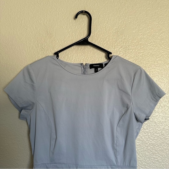 Theory Light Blue Peplum Short Sleeves Blouse Size S - Picture 4 of 8